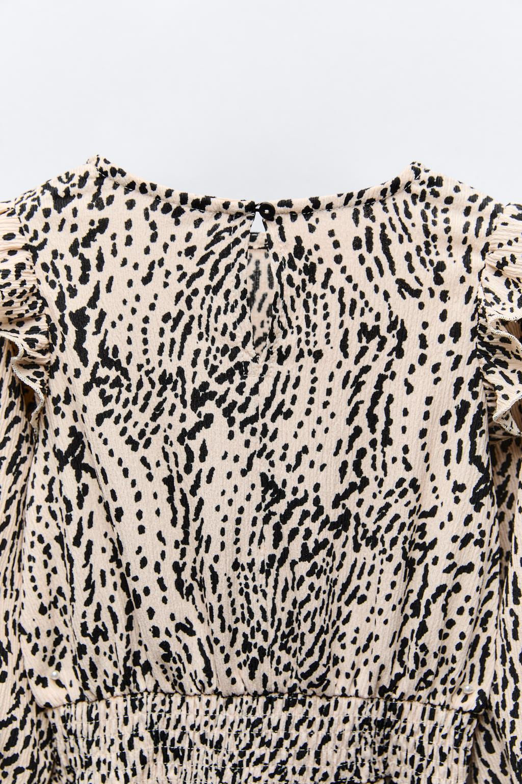 TEXTURED PRINTED DRESS - Zara фото 7