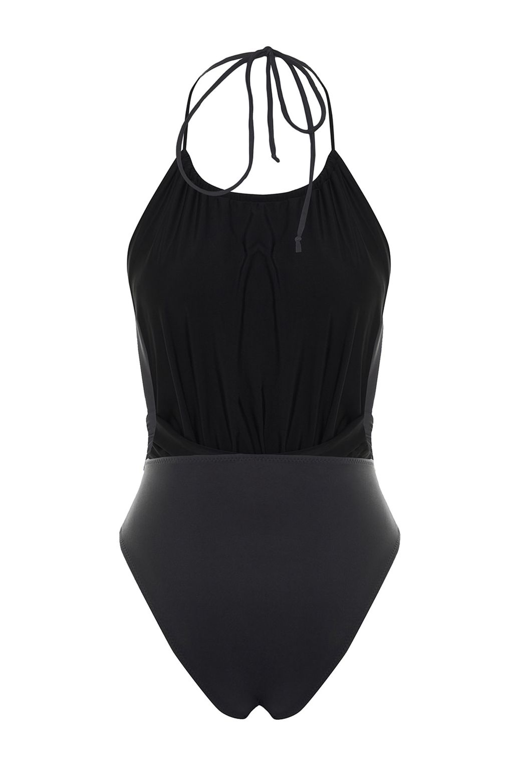 Siyah Halter Yaka Buzgulu High Leg Mayo TBESS23MA00026