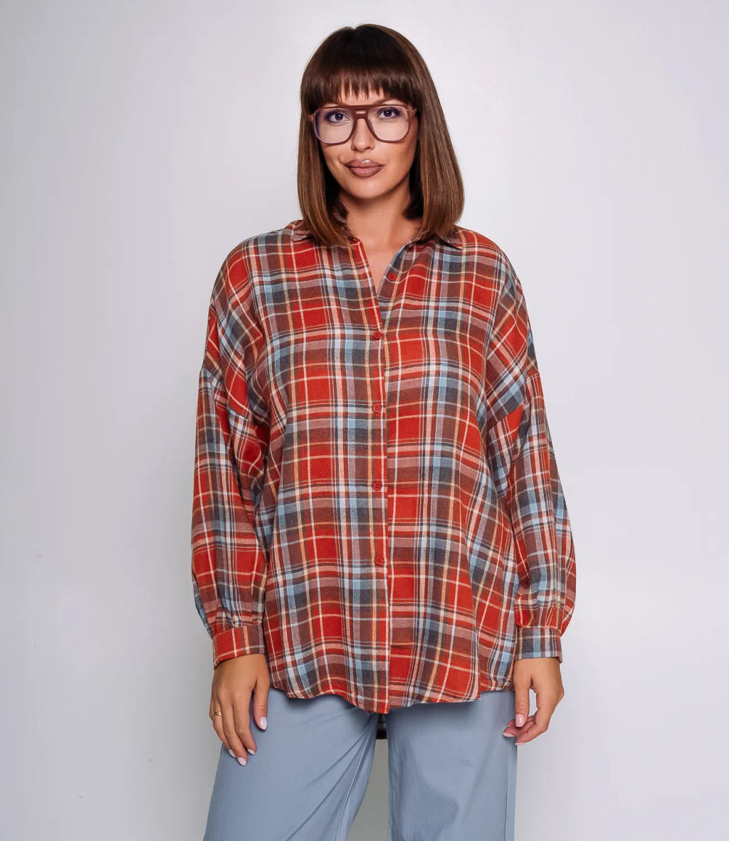 Рубашка #КТ99305, терракотовый