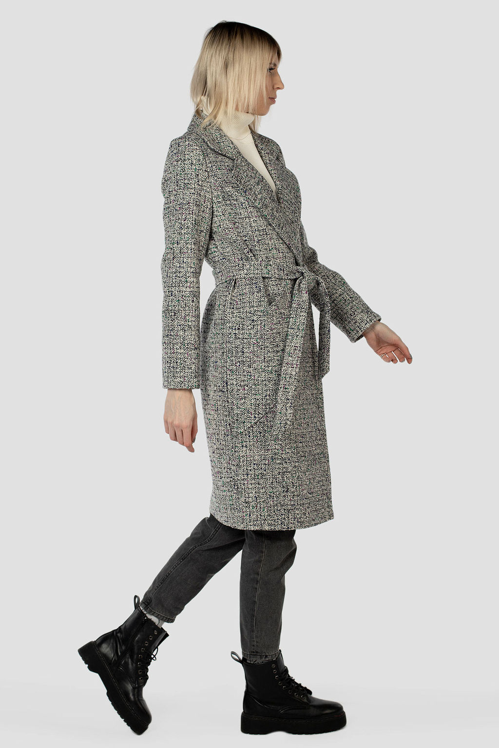 01-07208 Пальто женское демисезонное(пояс) - El podio фото 5