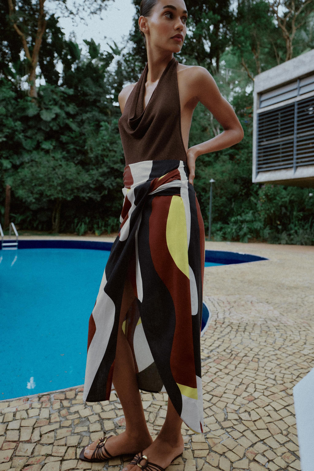 FALDA MIDI PAREO ESTAMPADA / Multicolor - Zara фото 4