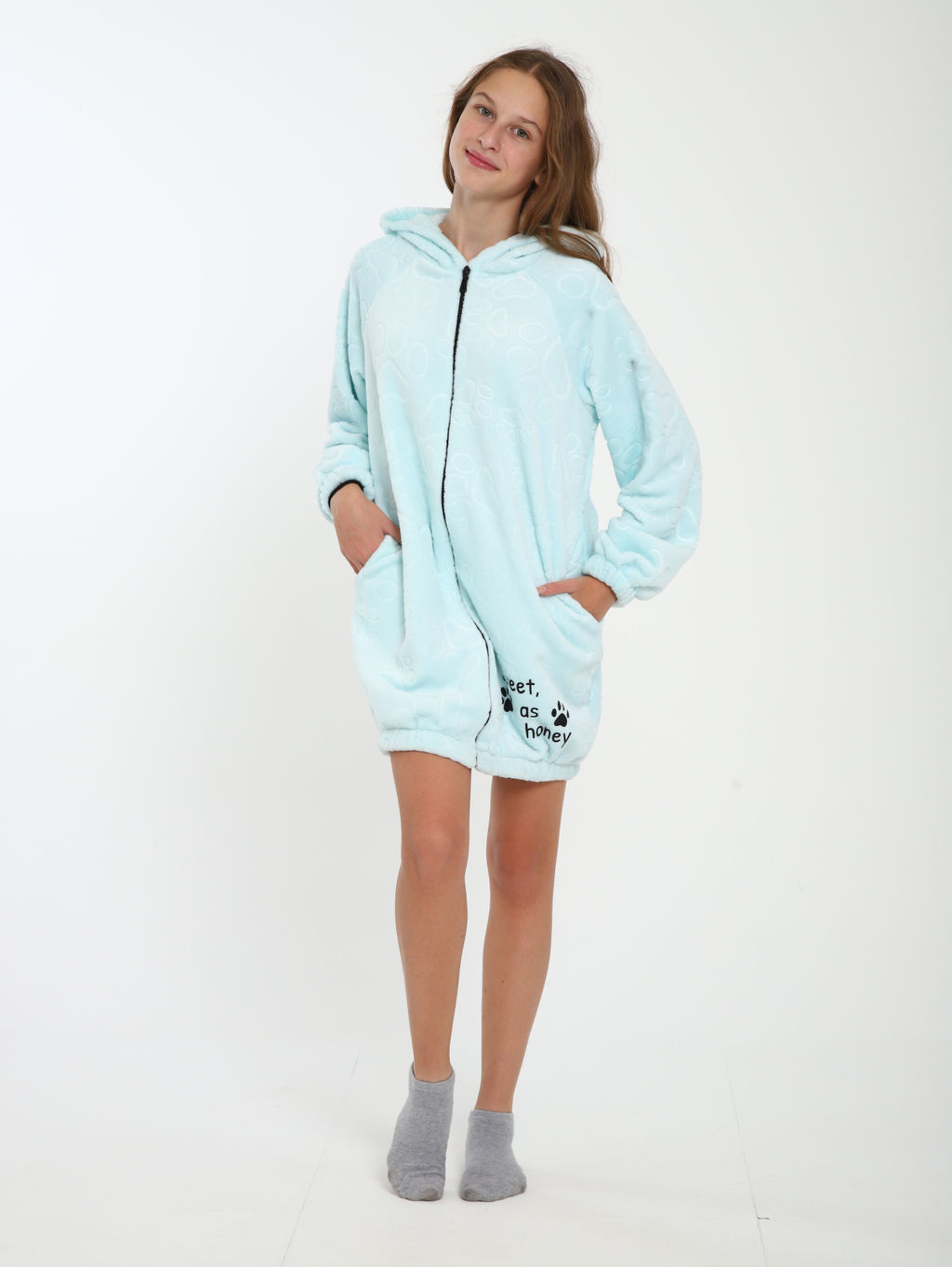 Халат "Лапки" бирюза