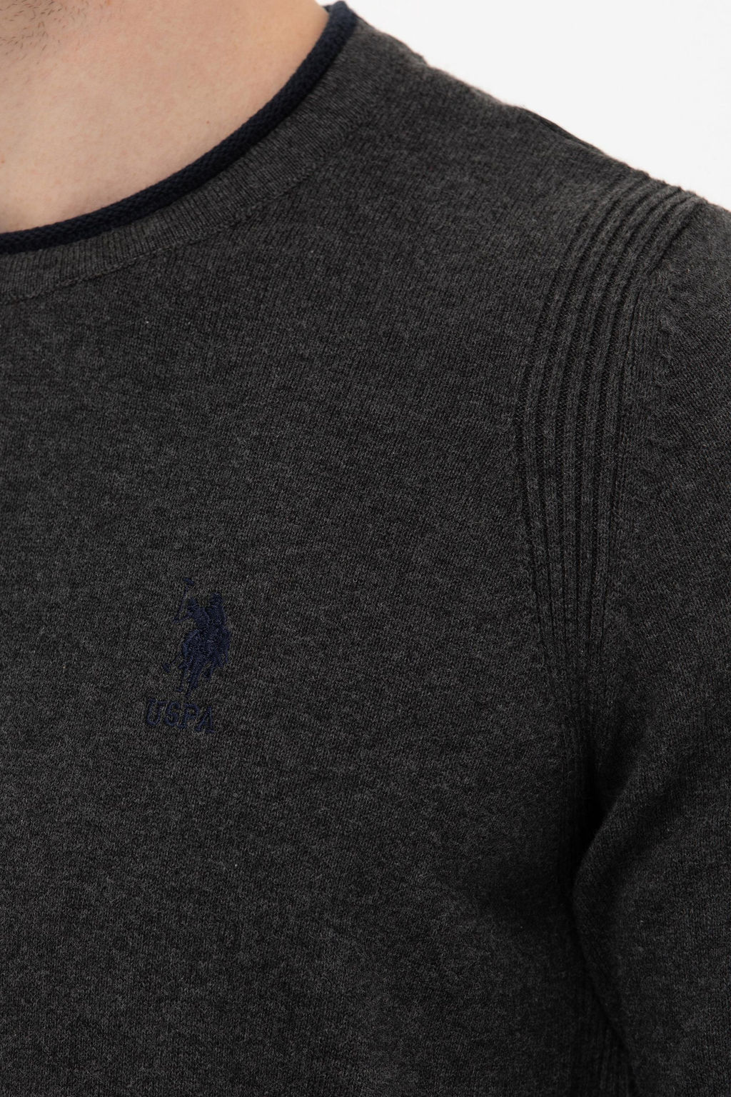 Мужской свитер антрацитового меланжа - U.s. polo assn фото 7