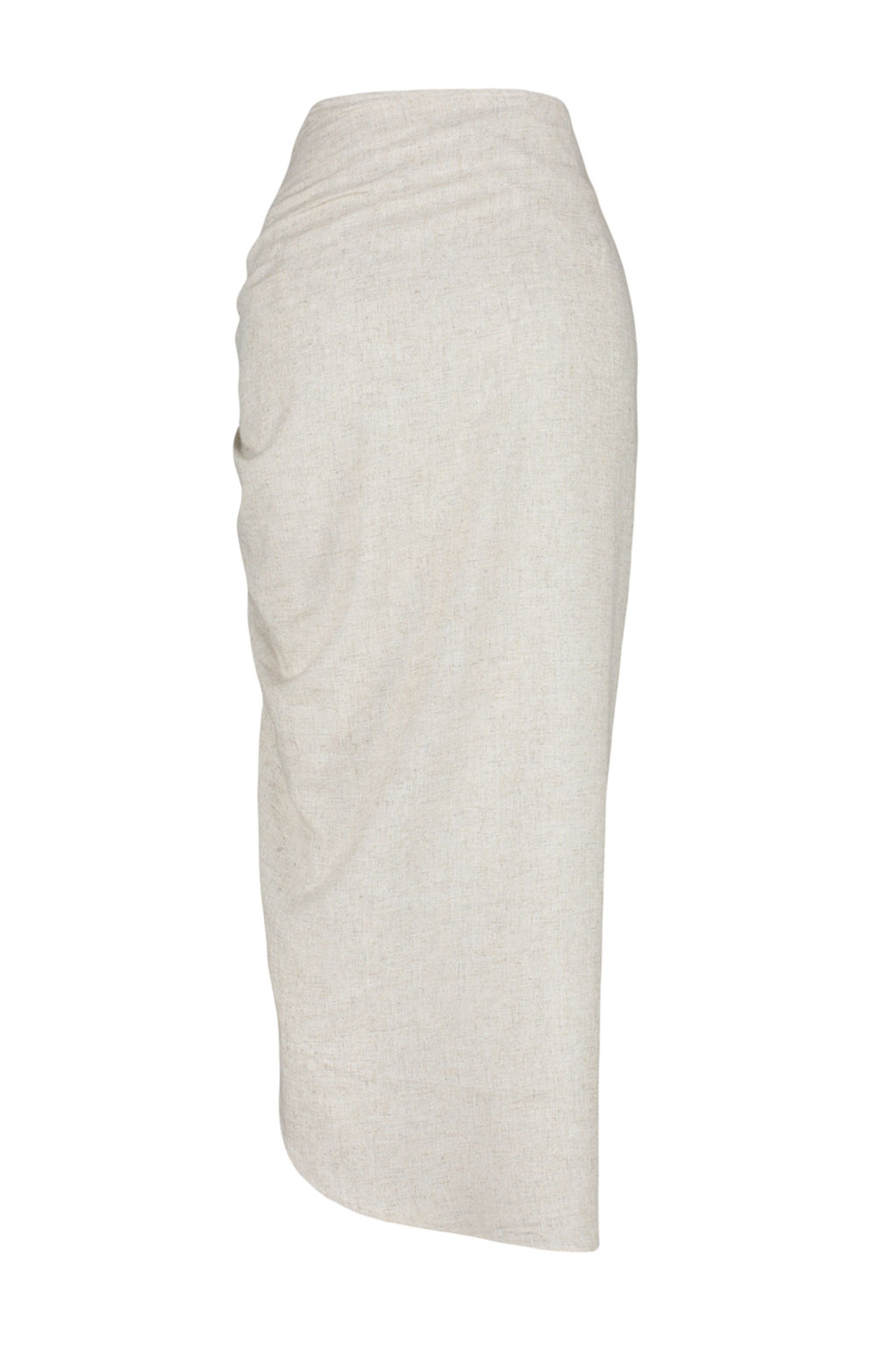 TRENDYOLMILLA Bej Buzgu Detayl? Pamuk Keten Kar?s?ml? Midi Boy Dokuma Etek TWOSS24ET00070  фото 9