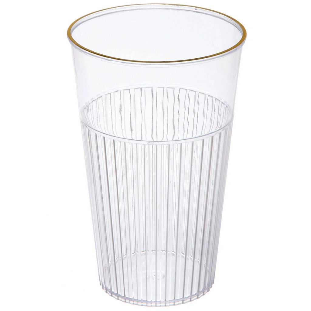 Цена за 2 шт. Стакан пластиковый 600мл "Полоски" в наборе 4шт, микс цветов