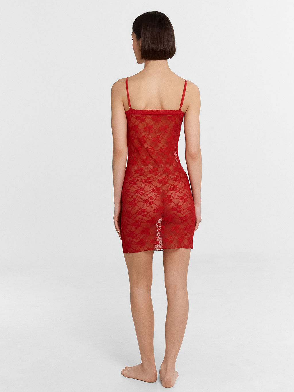 Комбинация женская красная кружевная красный 572390