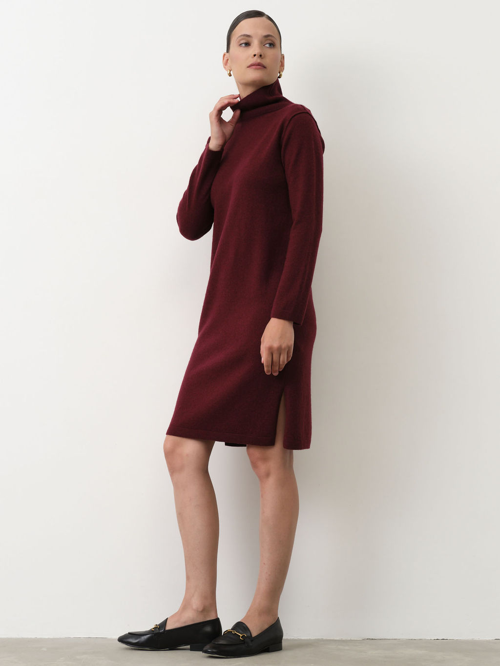 Платье из пуха яка 13116 бордовое