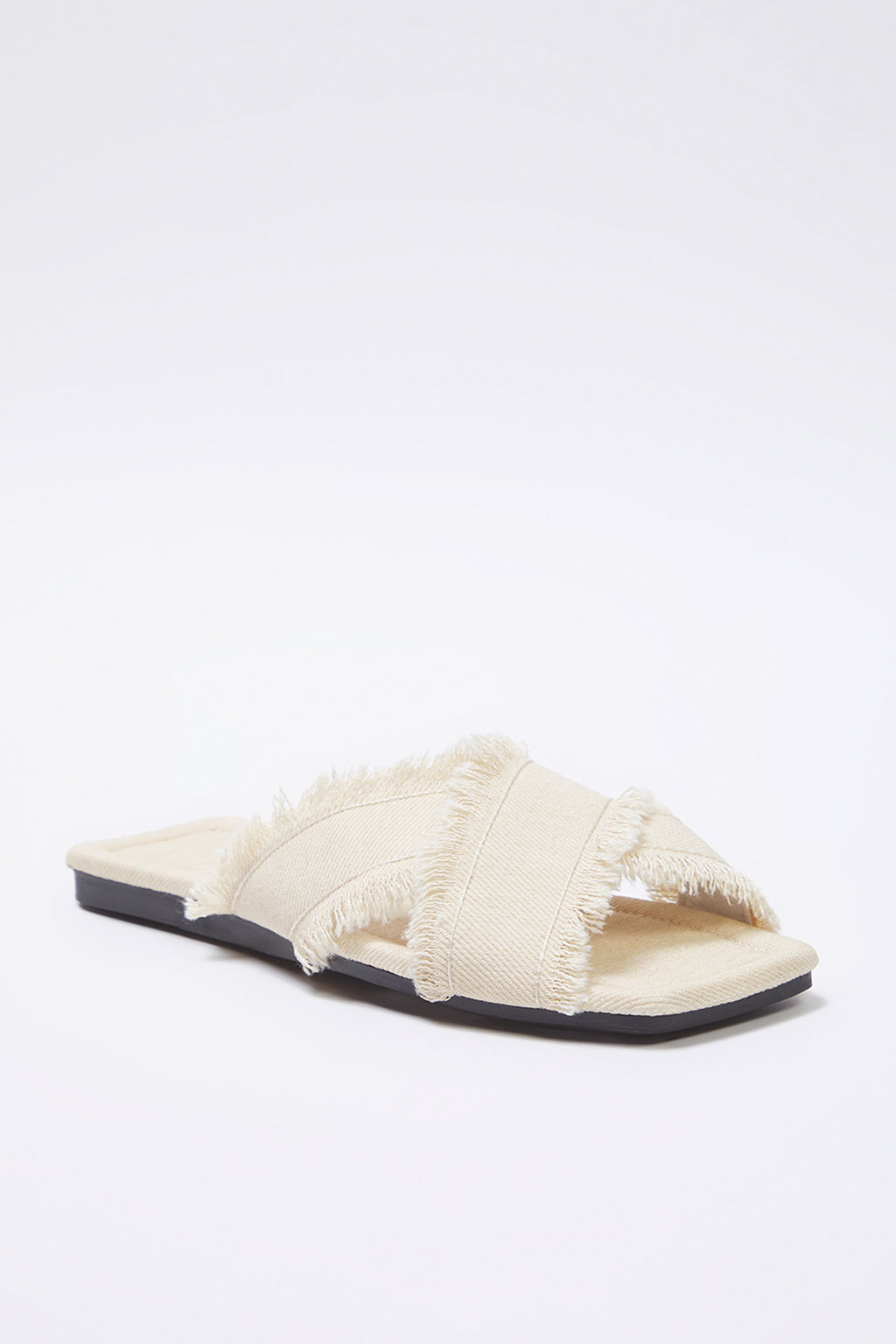 Trendyol Shoes Ekru Puskul Detayl? Denim Capraz Bantl? Kad?n Terlik TAKSS25TE00043 - Trendyolmilla фото 14