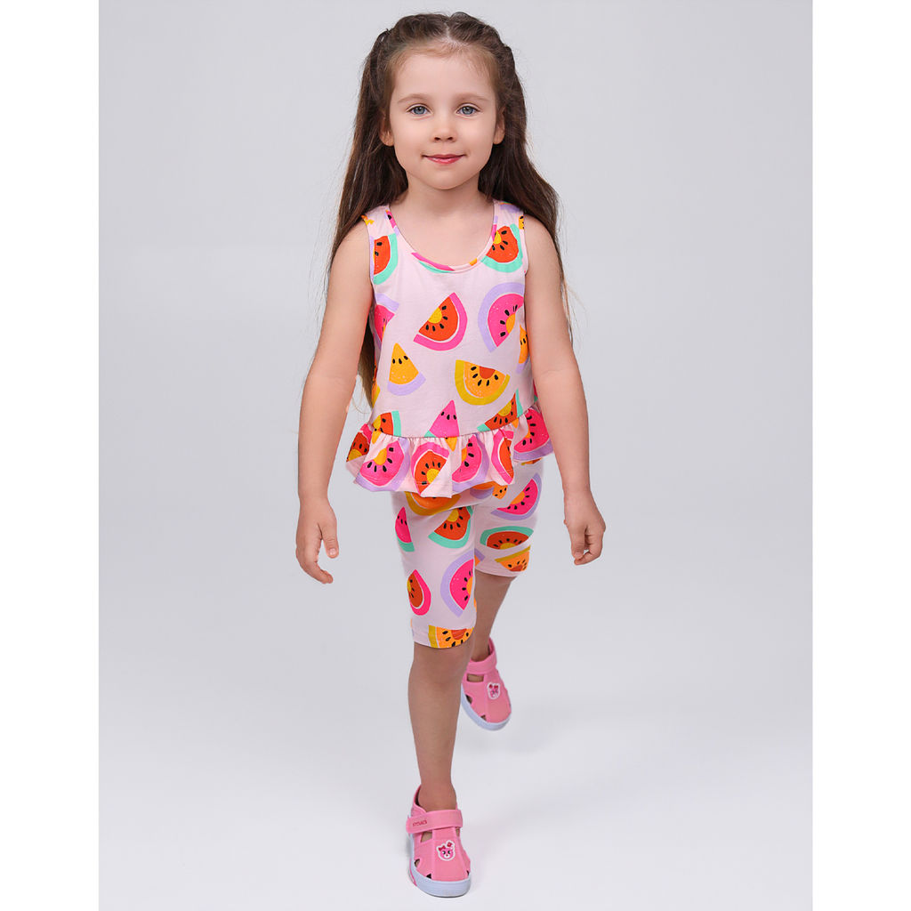 Комплект топ кулирка, велосипедки кулирка с лайкрой 7072100401