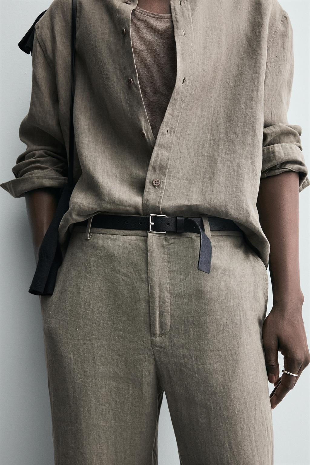 100% WASHED LINEN SHIRT - Zara фото 7