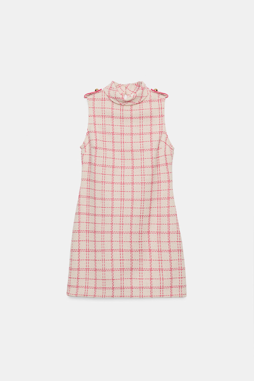 VESTIDO CORTO ESTRUCTURA / Blanco / Rosa - Zara фото 8