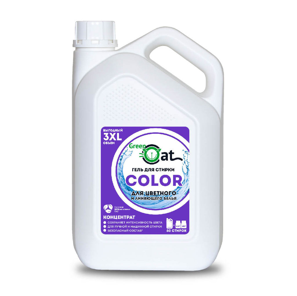 Гель для стирки цветного и линяющего белья 3 л Green Cat  фото 2