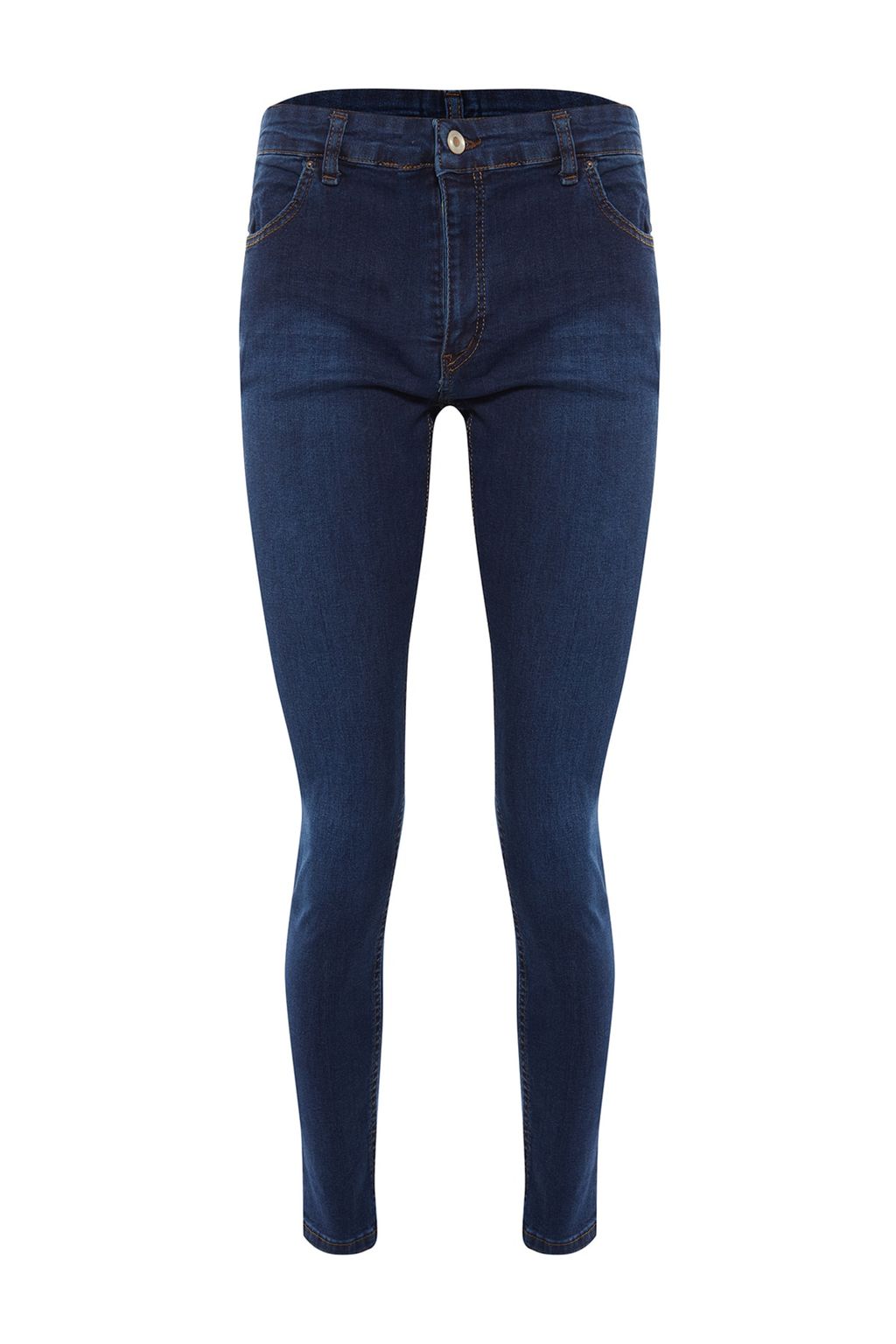 TRENDYOL MAN Indigo Skinny Esnek Kumas Dar Kesim T?rnakl? Kot Pantolon Jeans TMNSS20JE0331