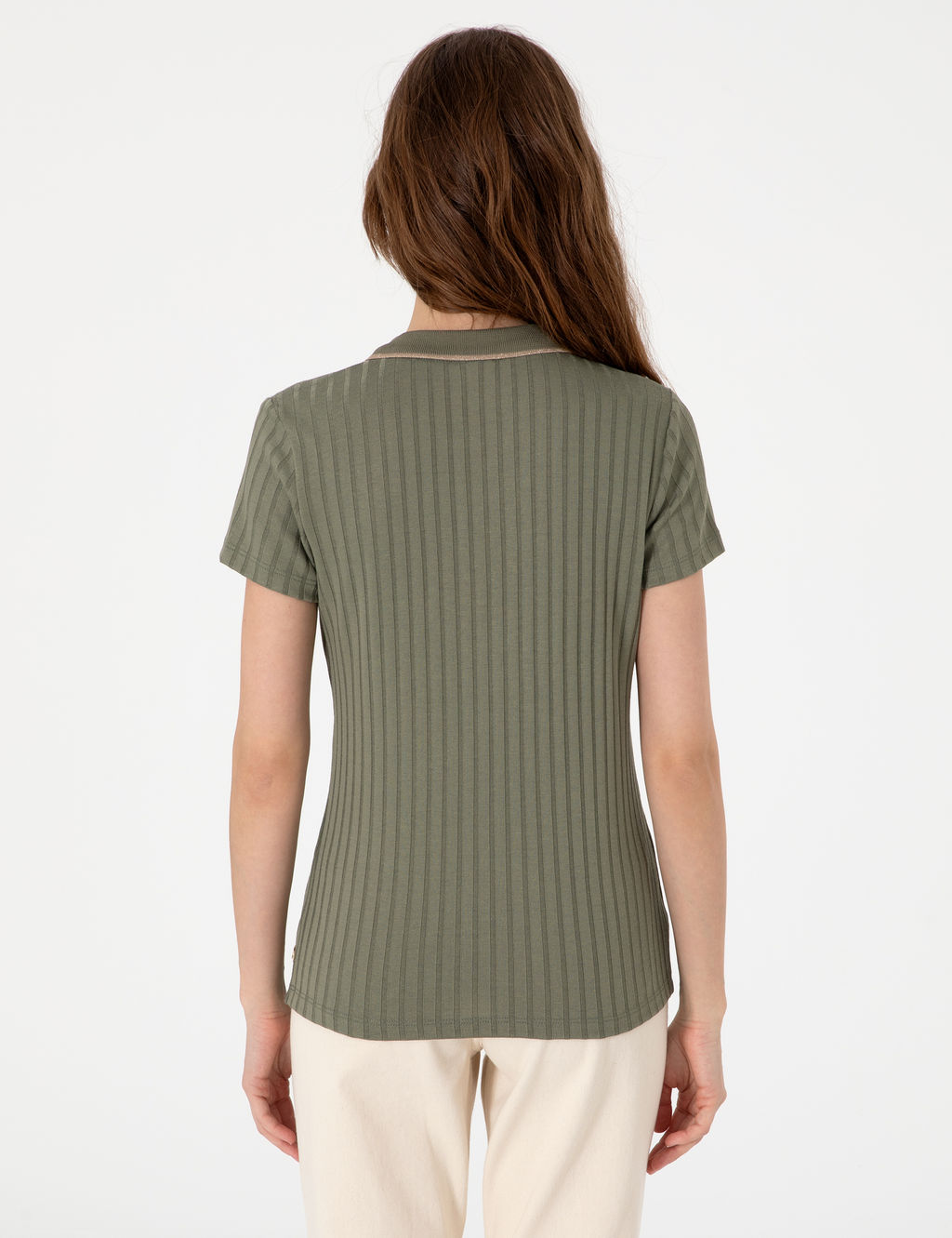 Haki Slim Fit Basic Ti__rt