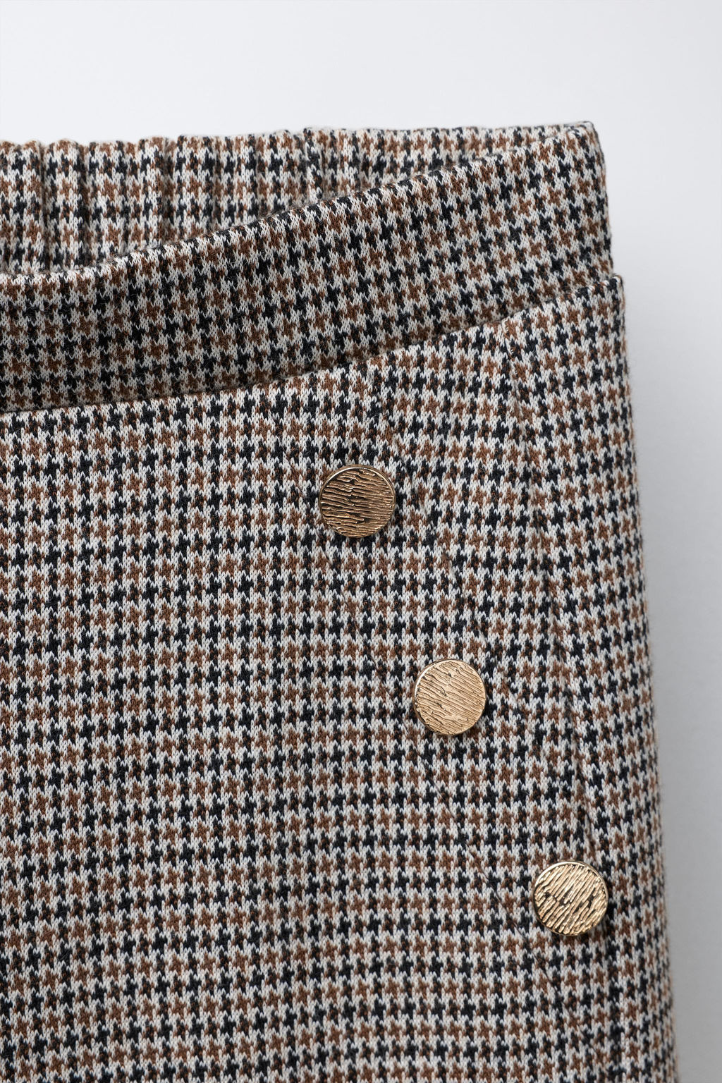 WIDE-LEG JACQUARD TROUSERS WITH BUTTONS - Zara фото 3