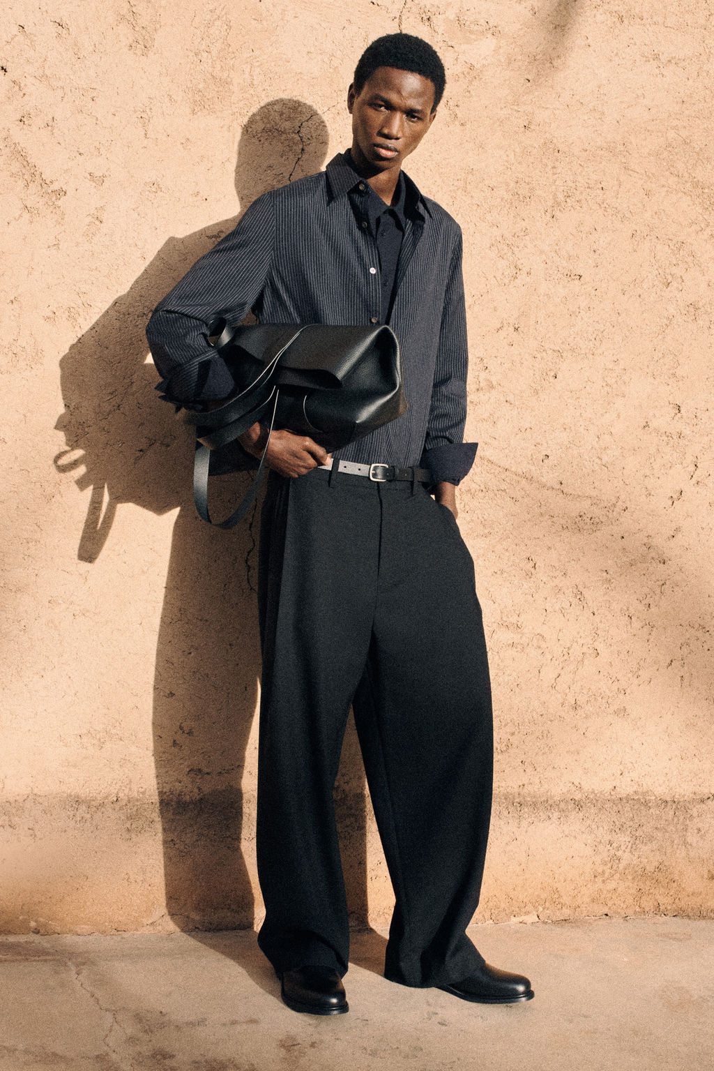 PANTAL?N WIDE LEG DE ALGOD?N CON DETALLE PLISADO - H&m фото 10