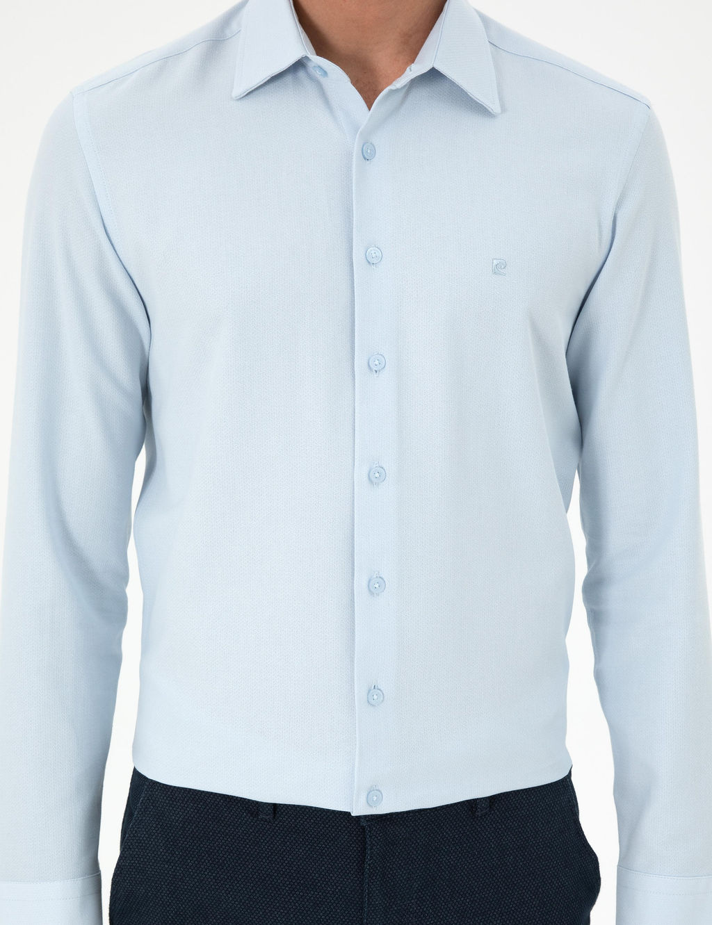 A__k Mavi Slim Fit Uzun Kollu G_mlek - Pierre cardin фото 6