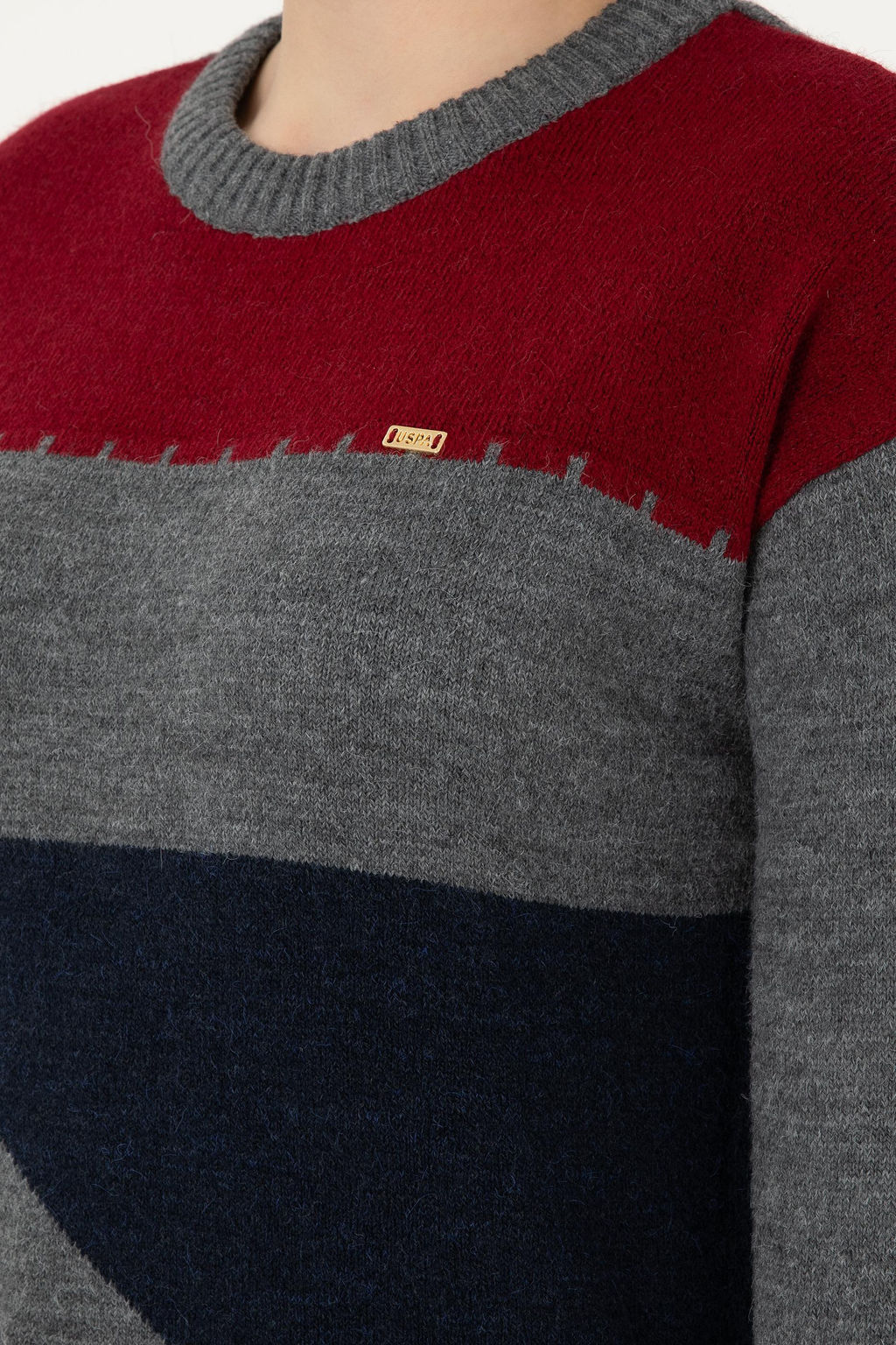 Женский темно-синий свитер с круглым вырезом Неожиданная скидка в корзине - U.s. polo assn фото 7