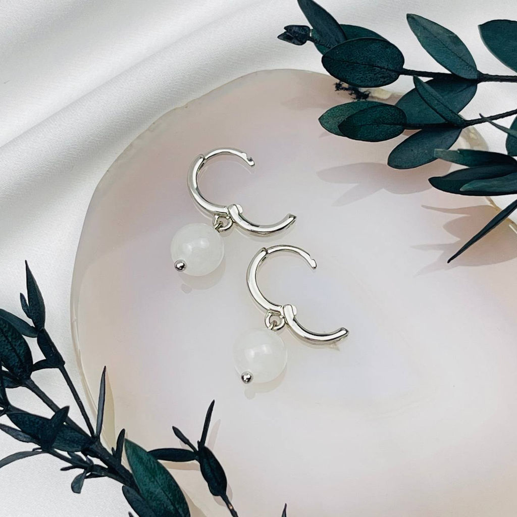 Серьги из белого Нефрита - Радуга самоцветов фото 3