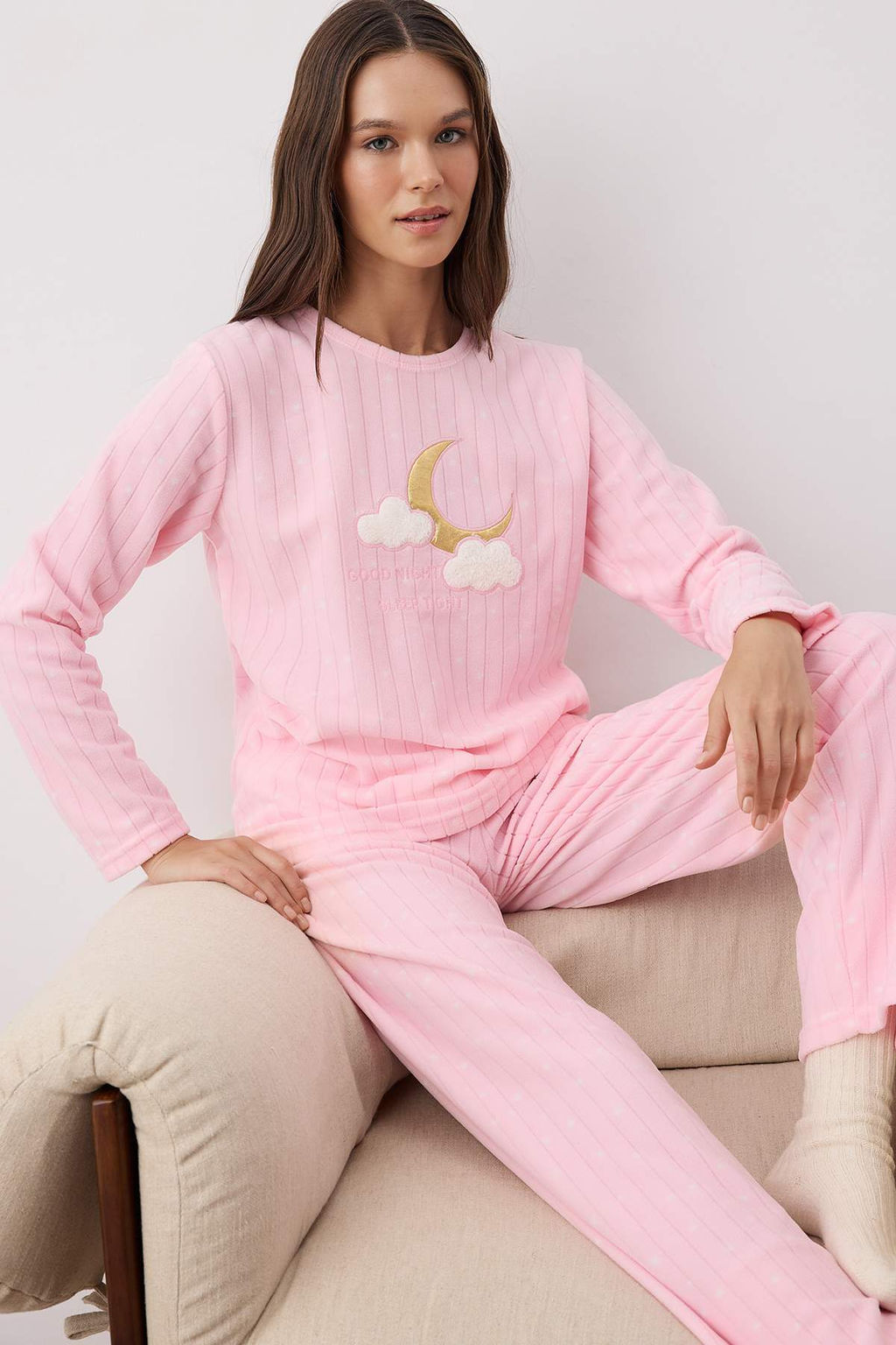 Pembe Galaksi Patchli Polar Orme Pijama Tak?m? THMAW26PT00193 - Trendyolmilla фото 2