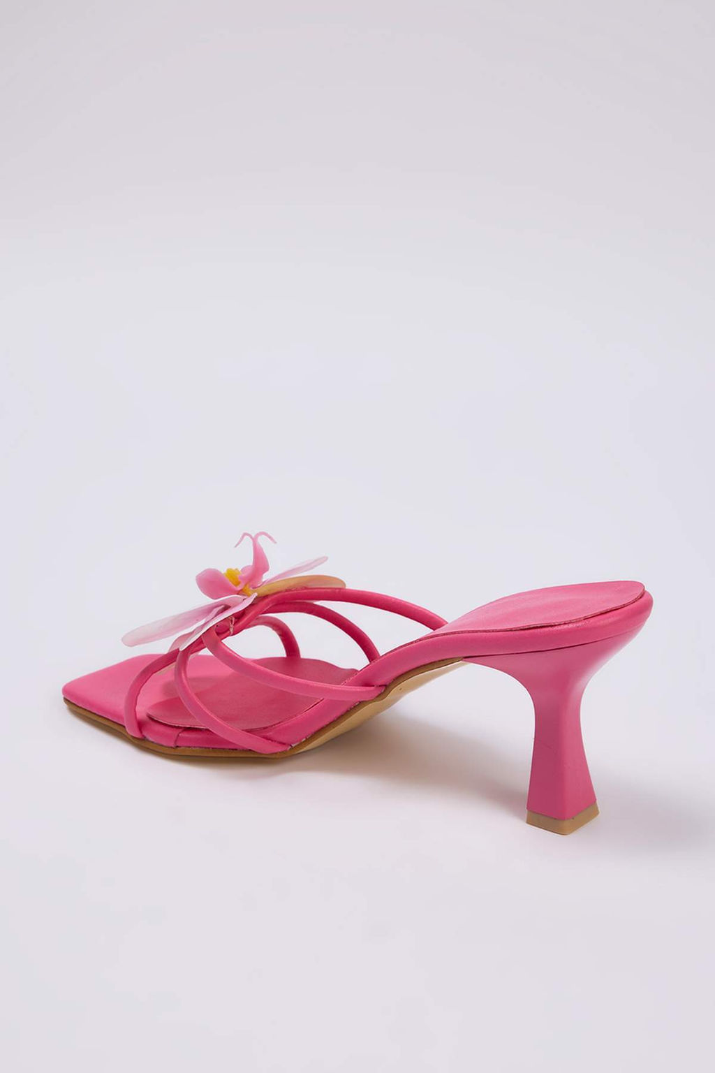 Trendyol Shoes Fusya Cicek Detayl? Kare Burun Kad?n Ince Topuklu Terlik TAKSS25TO00106 - Trendyolmilla фото 11