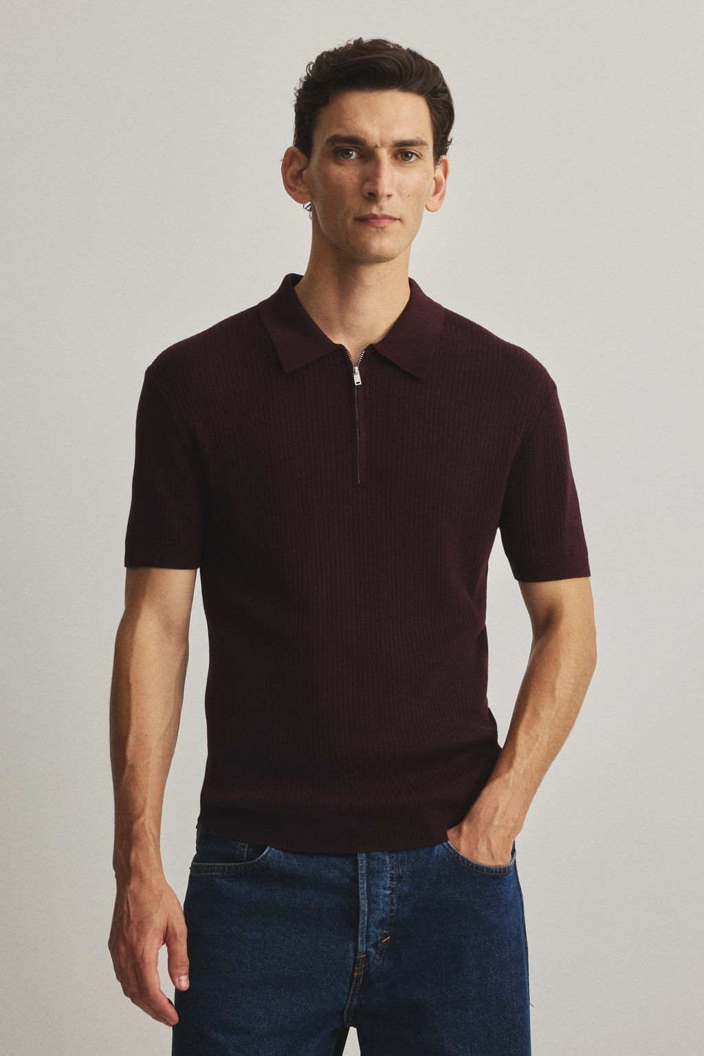 Polo con media cremallera Slim Fit - H&m фото 5