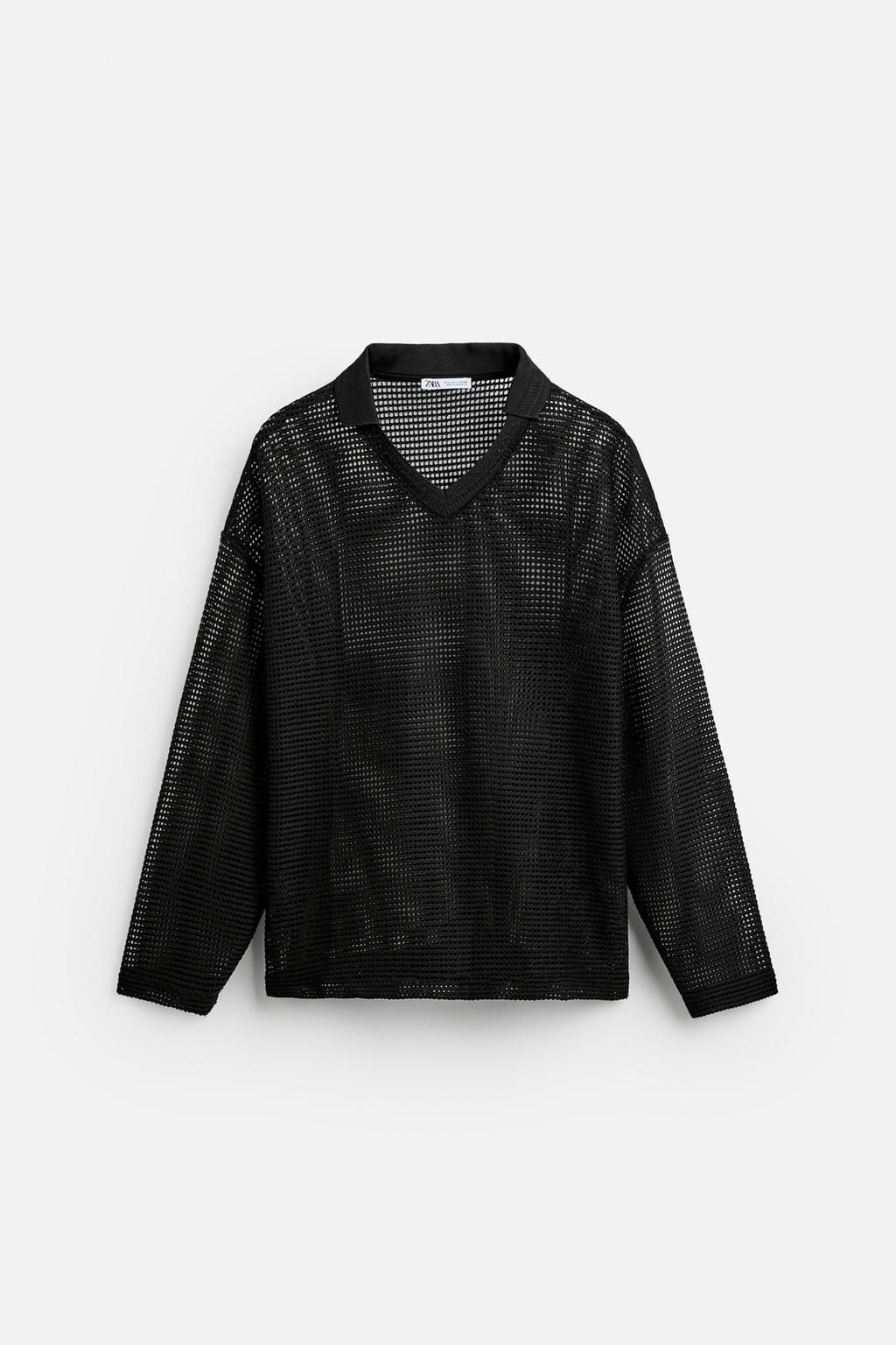 MESH TEXTURED POLO SHIRT - Zara фото 7