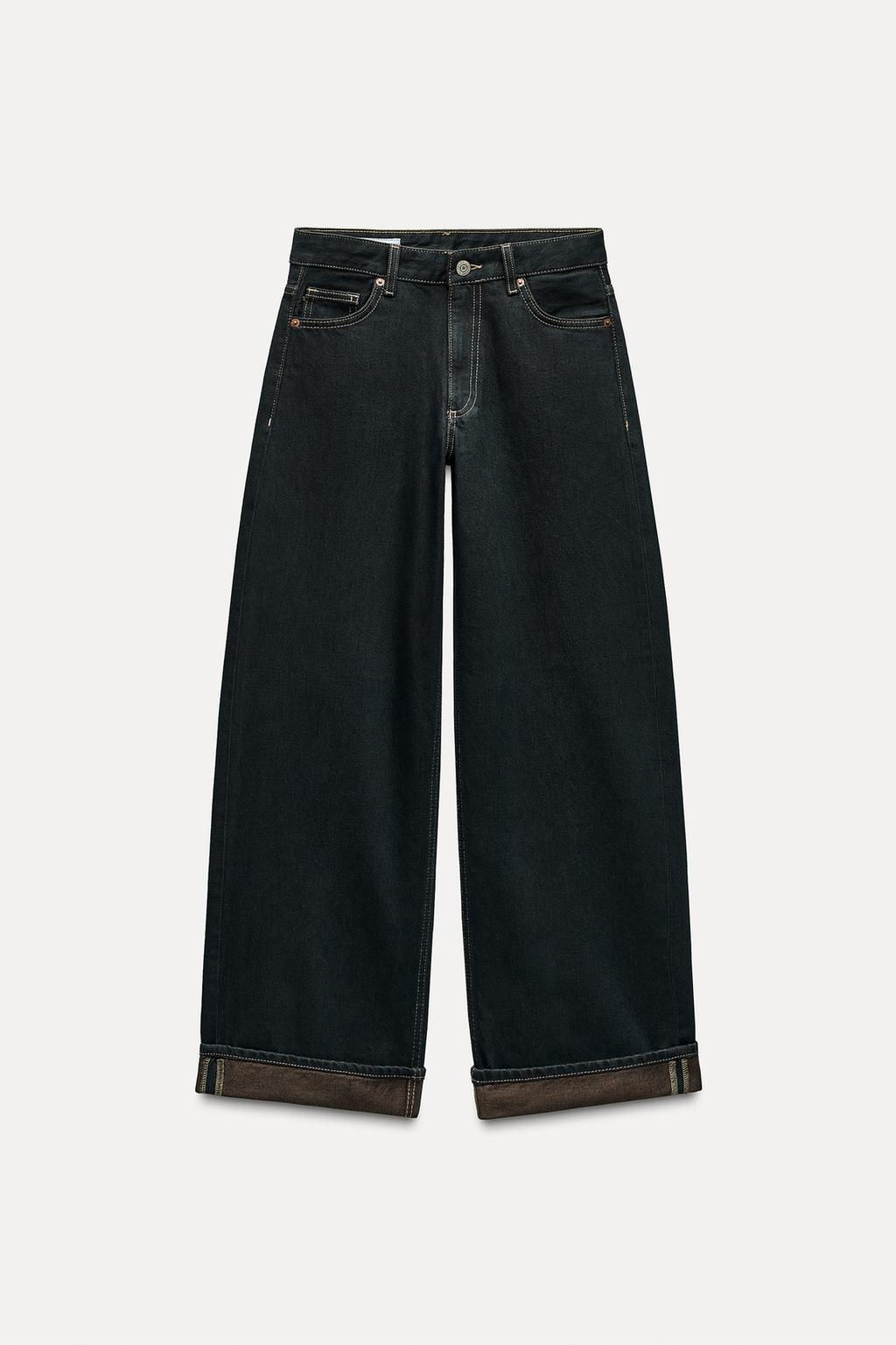 JEANS TRF RELAXED MINI FOLD UP LOW RISE - Zara фото 7