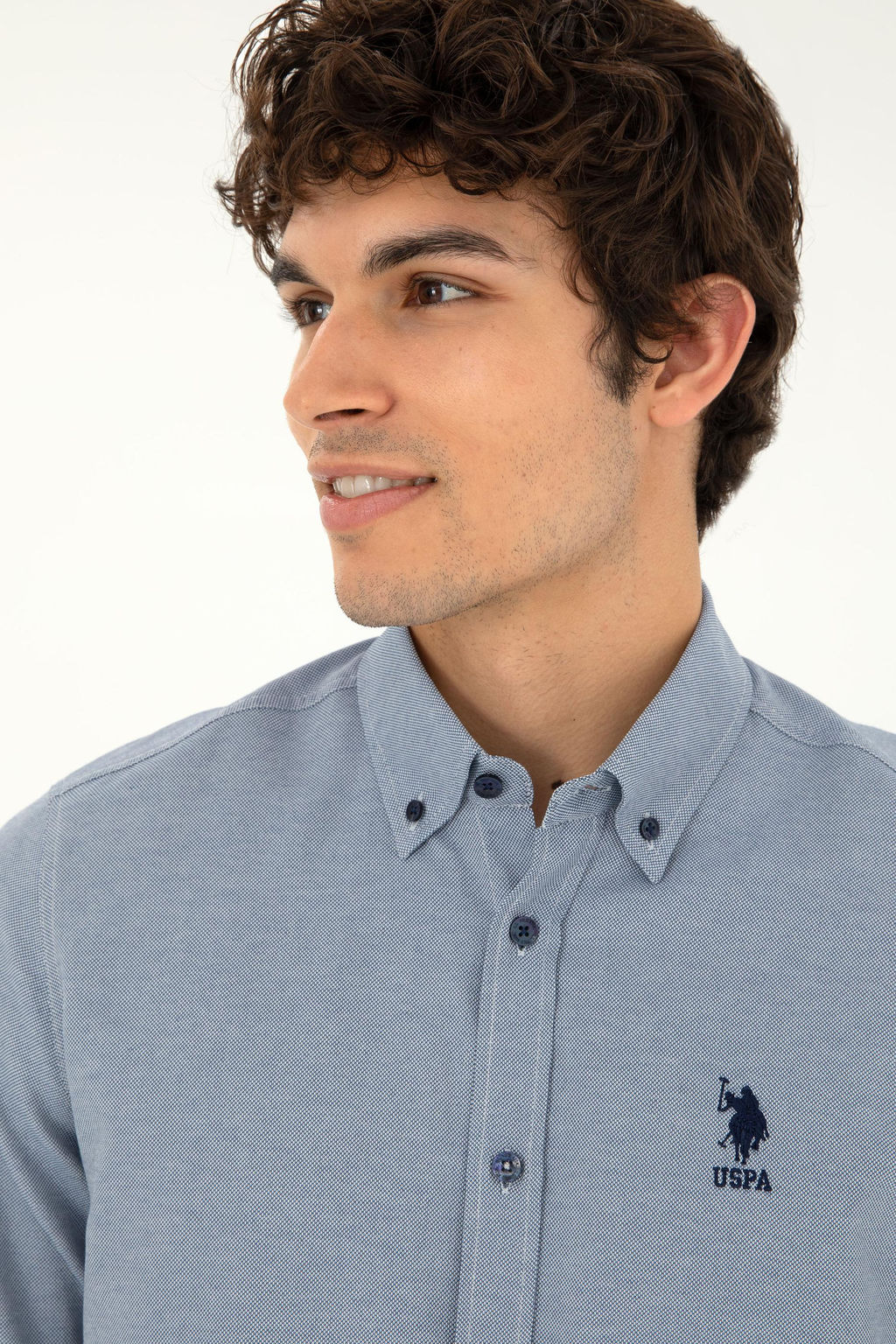 Мужская темно-синяя базовая рубашка с длинным рукавом Неожиданная скидка в корзине - U.s. polo assn фото 2