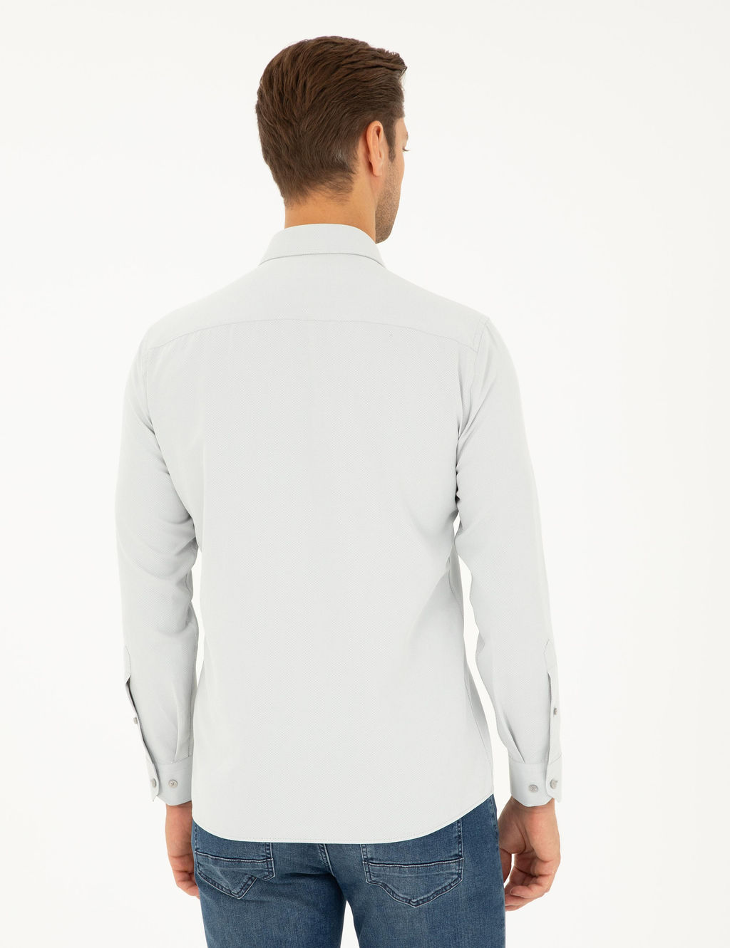 Gri Slim Fit Arm_rl_ Uzun Kollu G_mlek