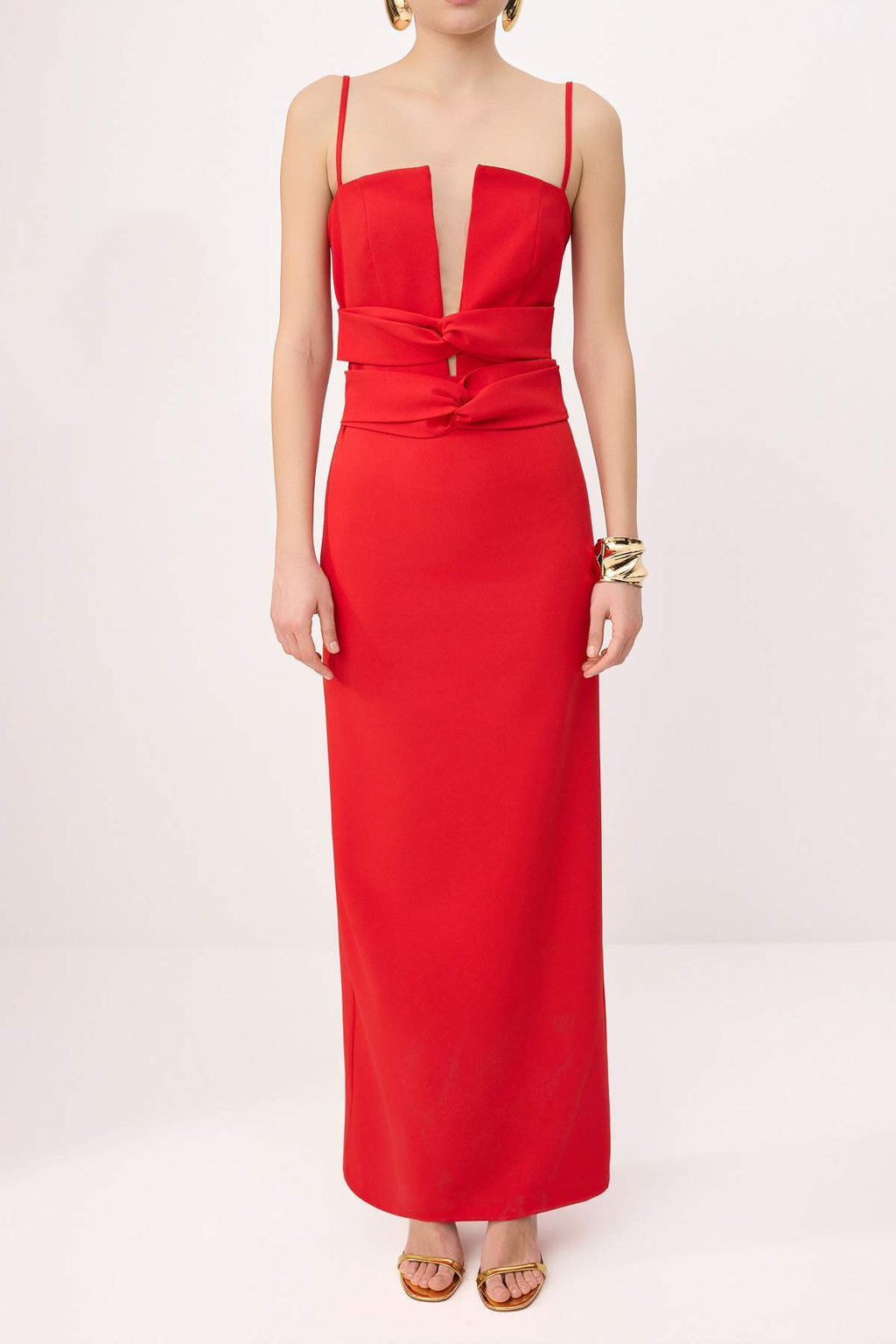 K?rm?z? Duz Dokuma Finike Maxi Abiye & Mezuniyet Elbisesi - Trendyolmilla фото 3