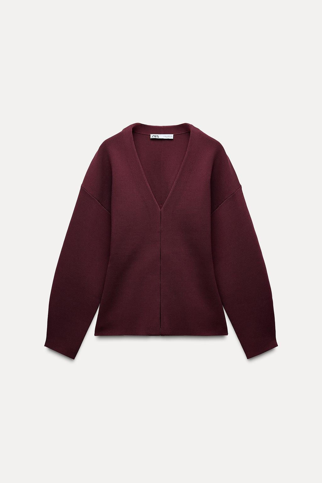 PLAIN KNIT FITTED CARDIGAN - Zara фото 5