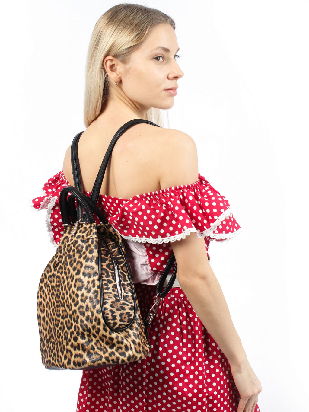 LACCOMA рюкзак Кэрри-леопард эко кожа хлопок  фото 4
