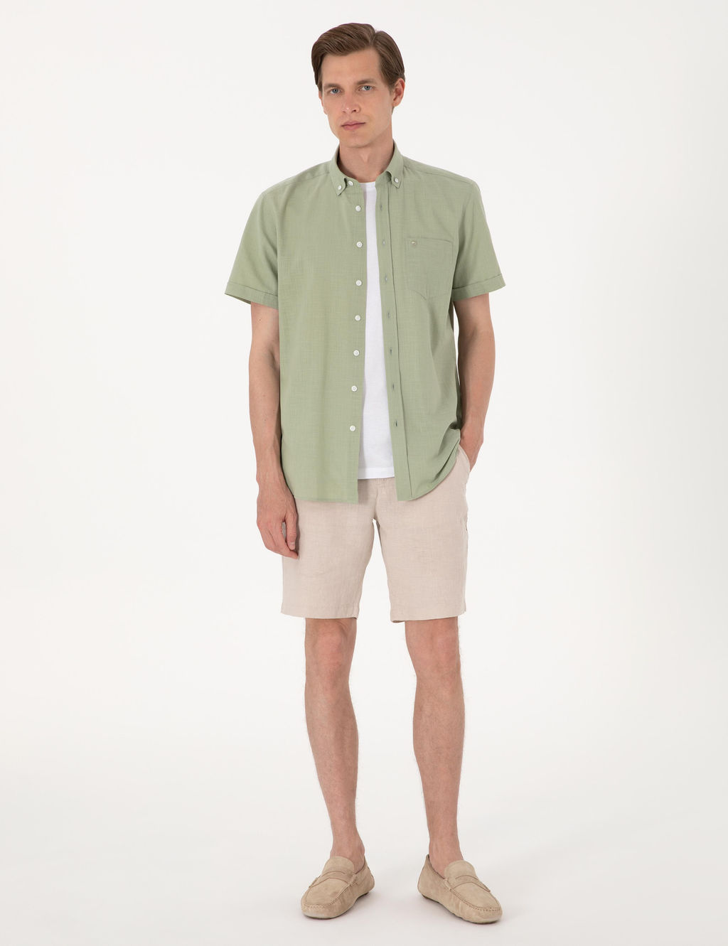 Ye_il Regular Fit K_sa Kollu G_mlek - Pierre cardin фото 4
