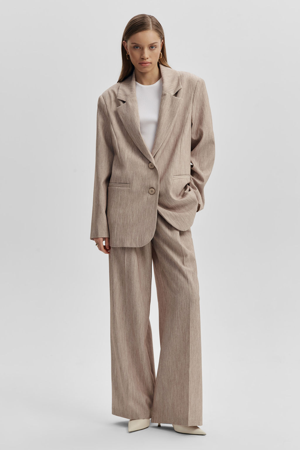 Брюки-палаццо с эффектом меланж - Mollis фото 3