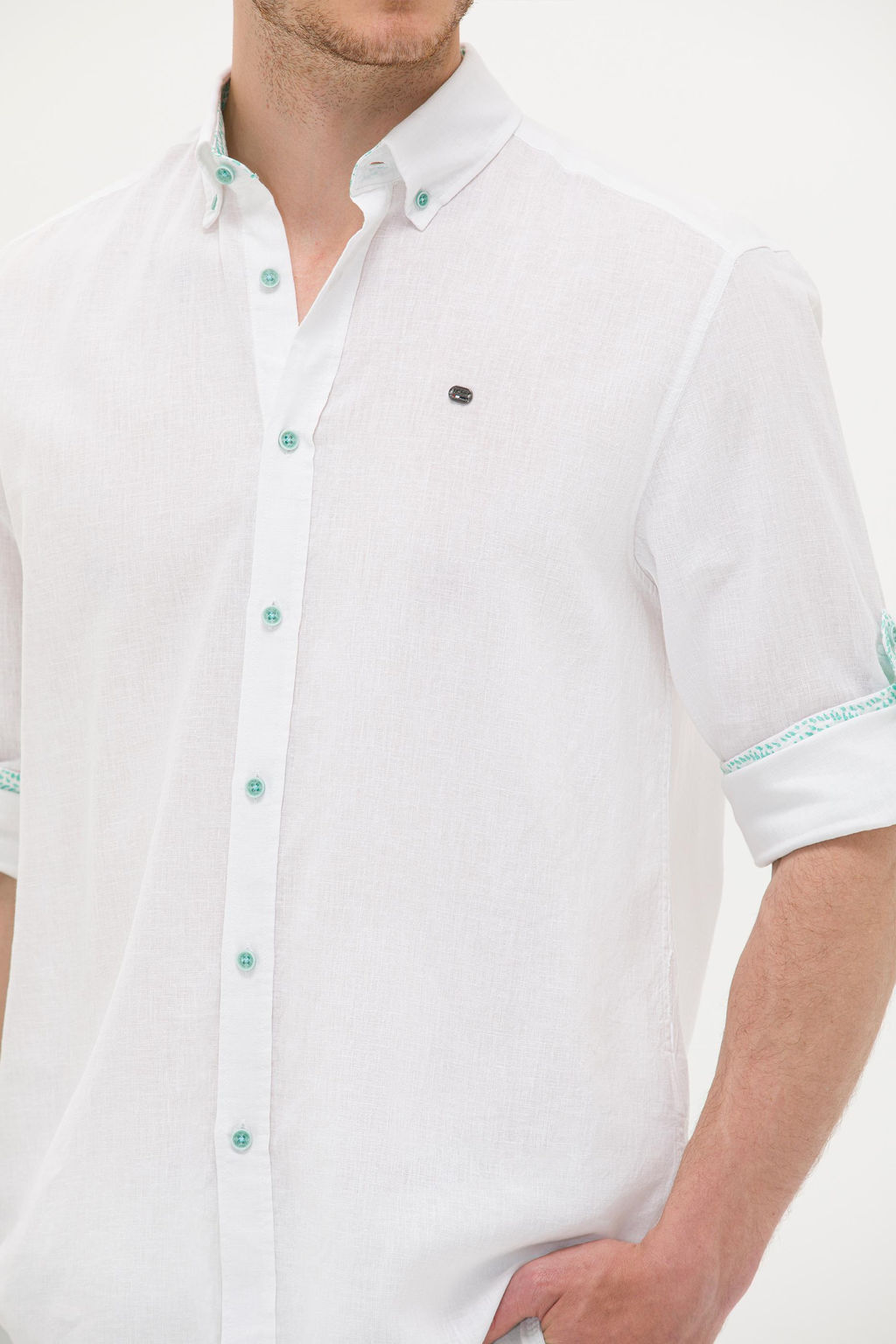 U. S. Polo Assn Мужская белая рубашка с длинным рукавом - U.s. polo assn фото 7