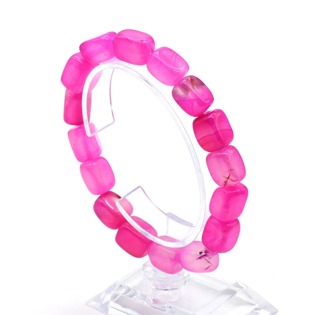 Браслет из агата тонированного прямоугольник 9*12мм цв.голубой - Радуга камня фото 7