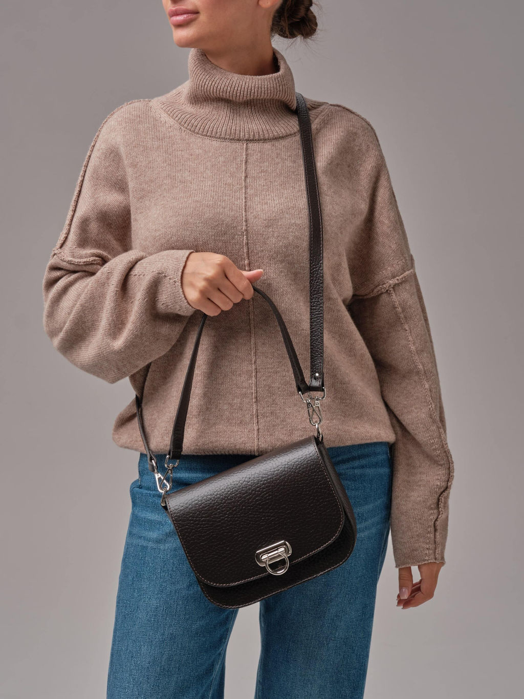 Сумка кожаная Azaro 30741 темно-коричневый соло