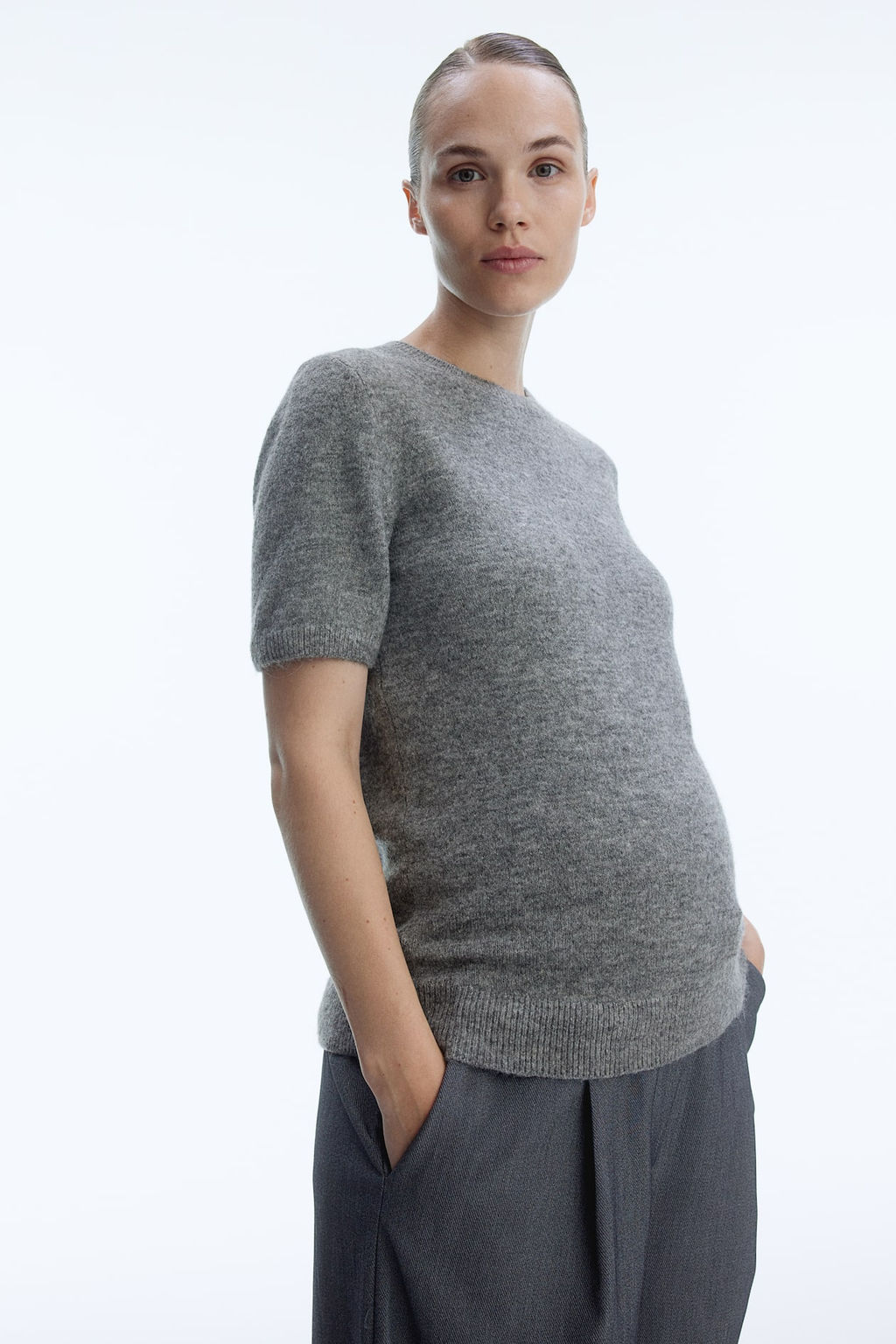 MAMA Top de manga corta en punto fino - H&m фото 2