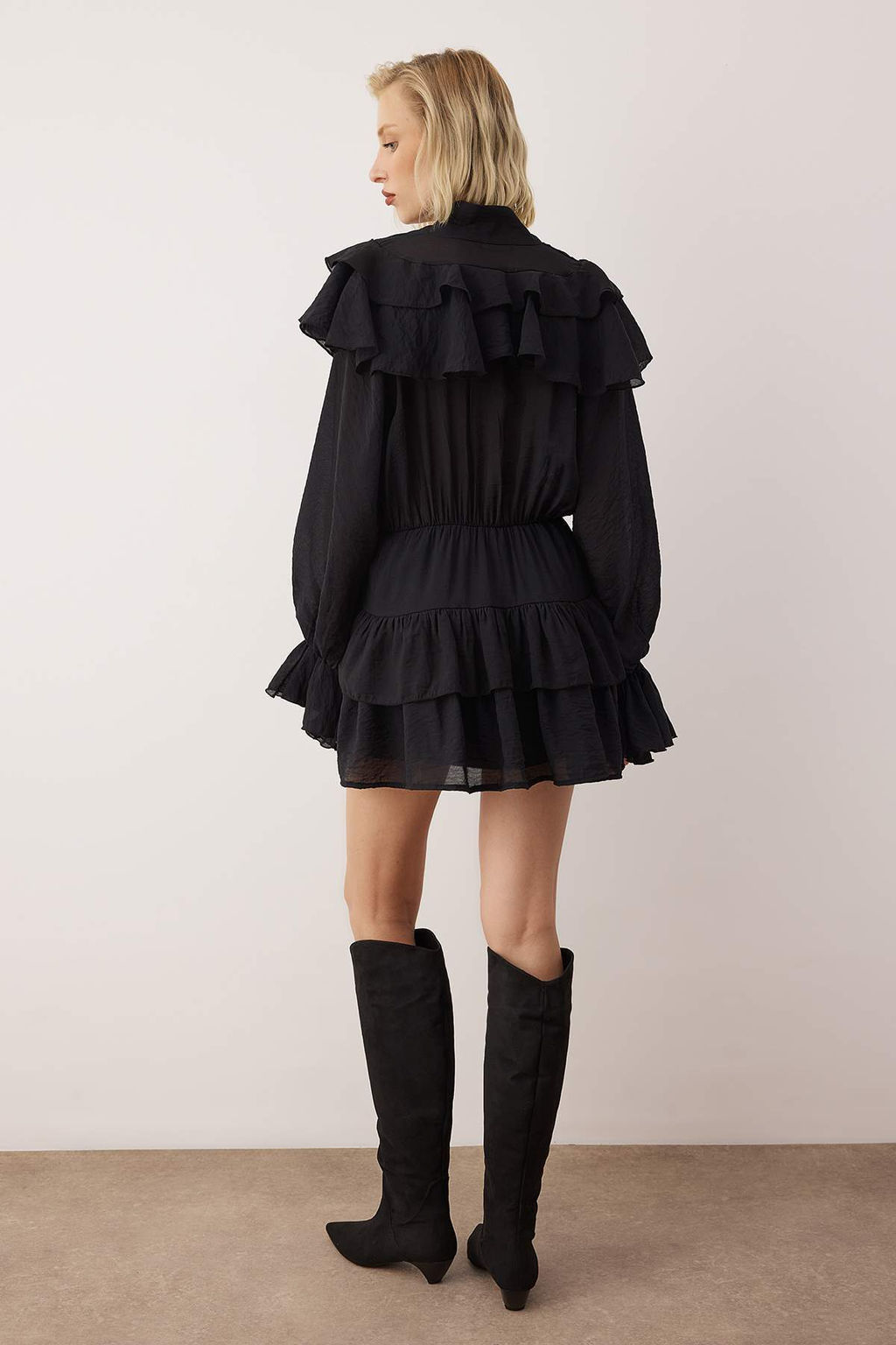 Bordo F?rf?r Detayl? Boho K?sa / Mini Dokuma Elbise TWOAW26EL00309 - Trendyolmilla фото 8