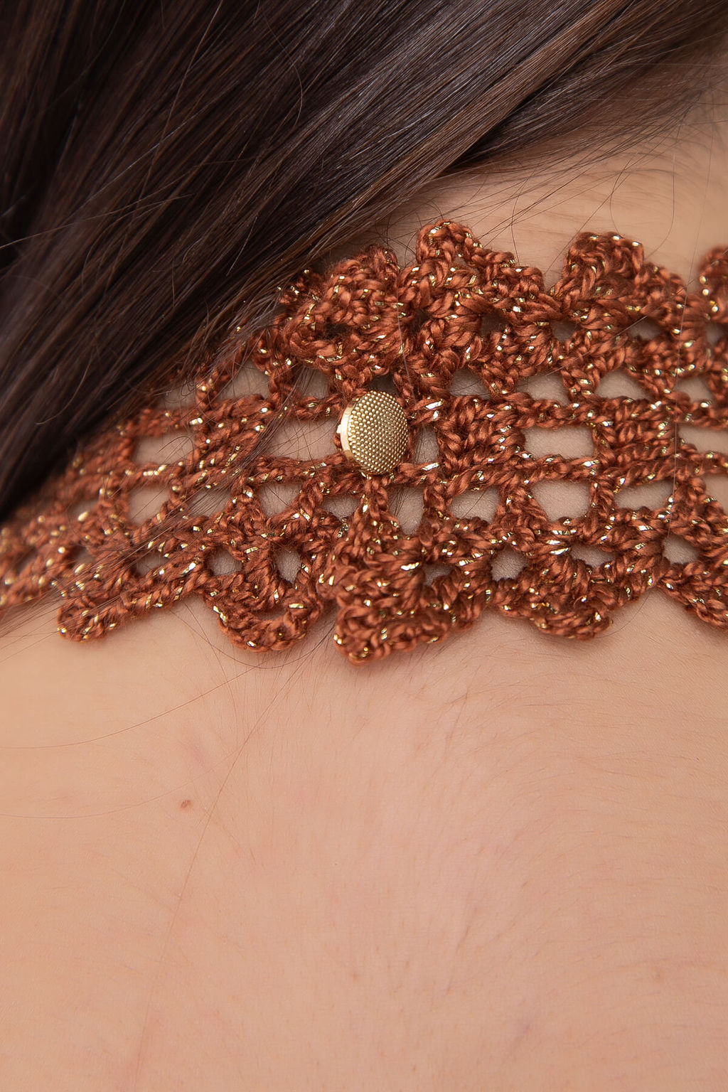 Комплект чокер + браслет широкий (терракот) А10