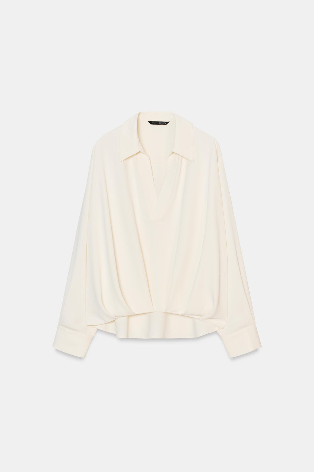 SHIRT WITH ASYMMETRIC HEM AND PLEATS - Zara фото 6