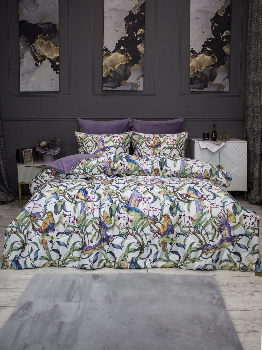 НОВИНКА!! Комплект с одеялом Колибри (аметист/жемчуг) ABC Egypt Cotton - Kazanov.a. фото 3