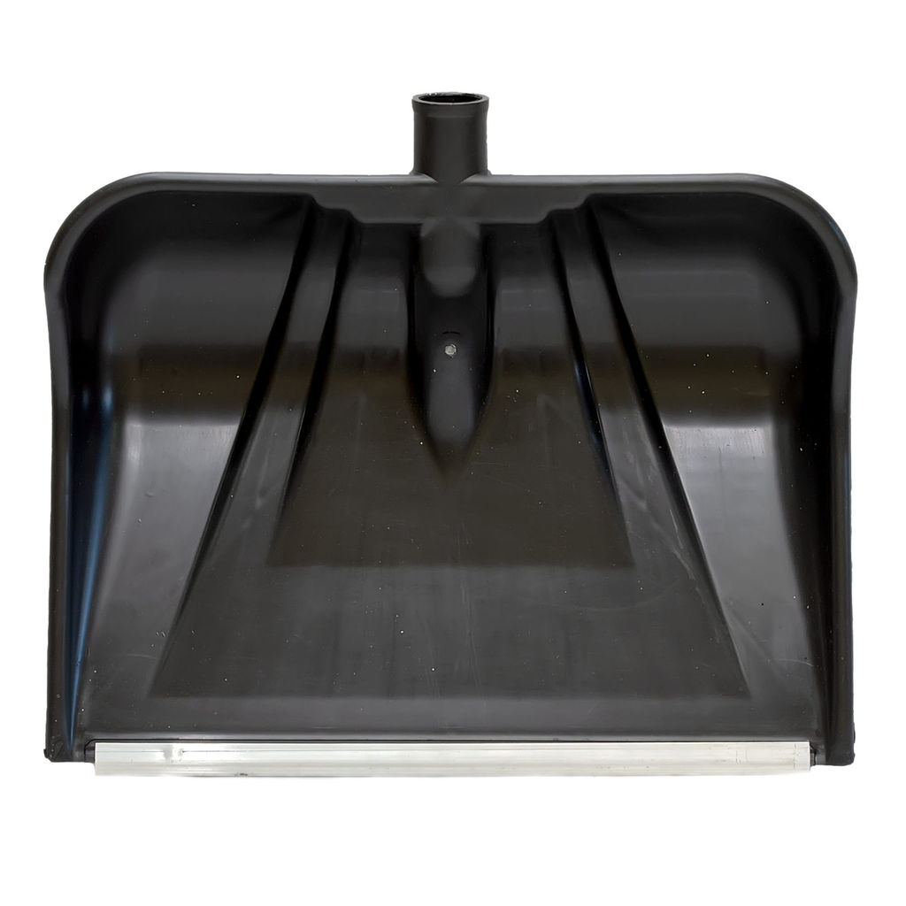 Лопата снеговая "Снежная королева" п/эт. черная, с алюм.накл., алюм.чер.100см, ручкой, 445х330мм