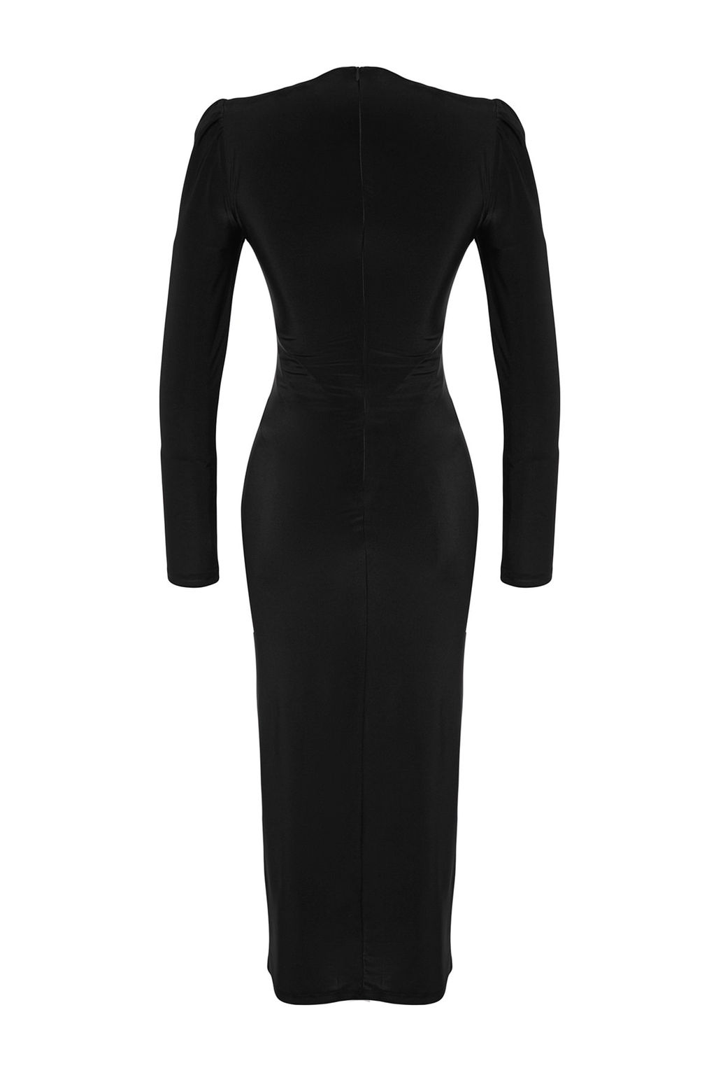 Siyah Vucuda Oturan Orme S?k Midi Abiye Gece Mezuniyet Elbisesi TPRAW24EL00079 - Trendyolmilla фото 8