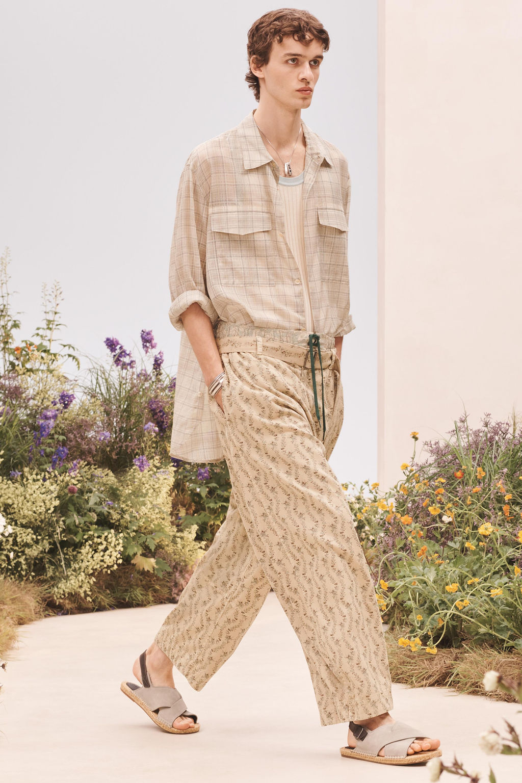 LNG SLV CHCK SHRT / Beige - Zara фото 3