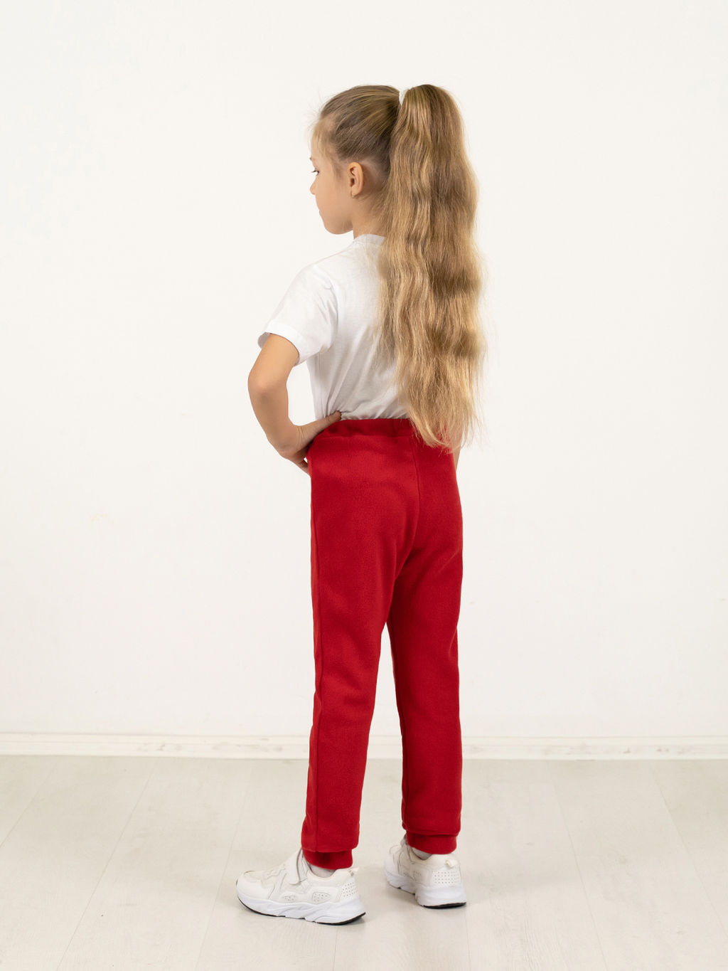 Брюки детские флисовые красные