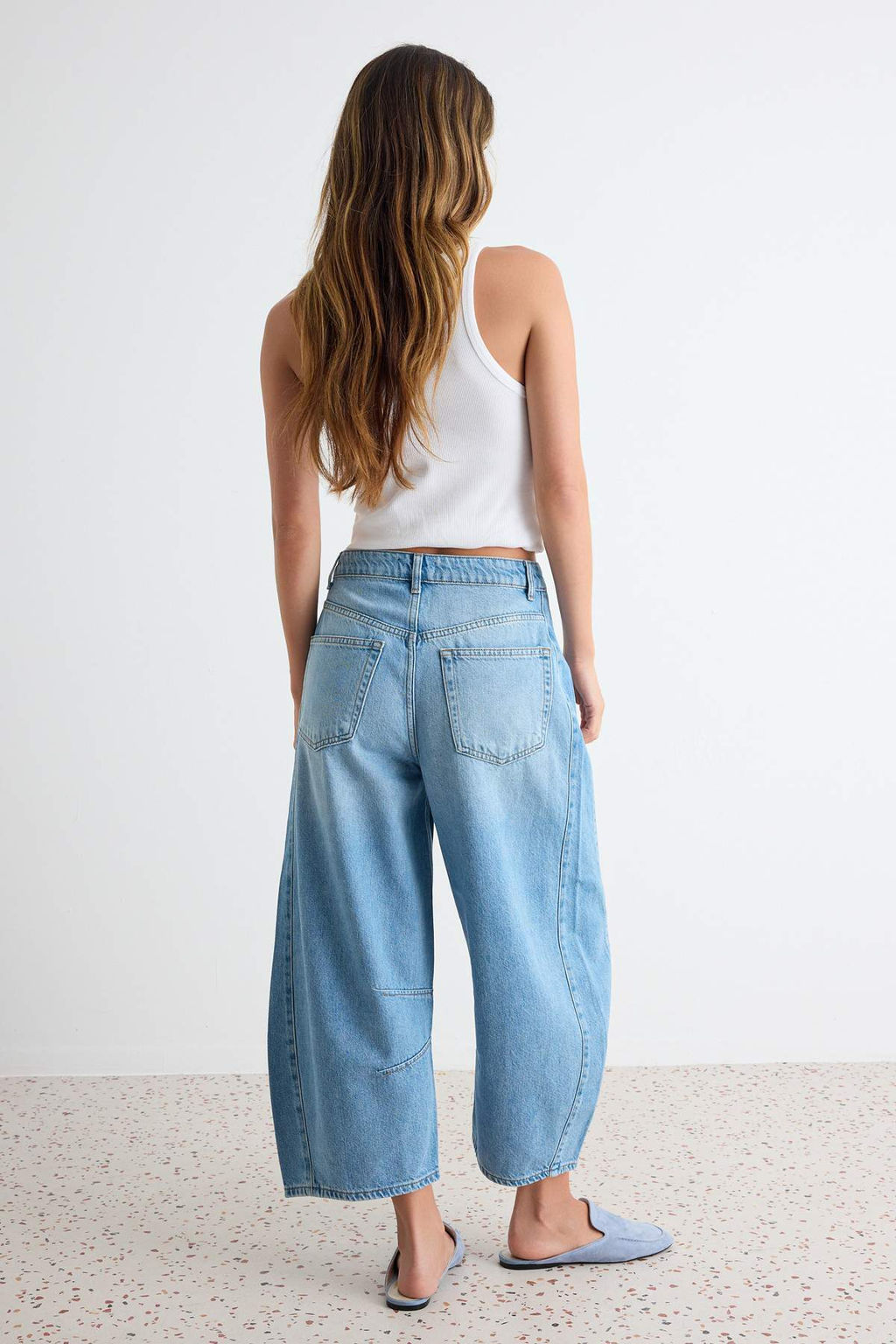Mavi Y_ksek Bel D_k_ml_ Barrel Jeans TWOSS26JE00371 - Trendyolmilla фото 5