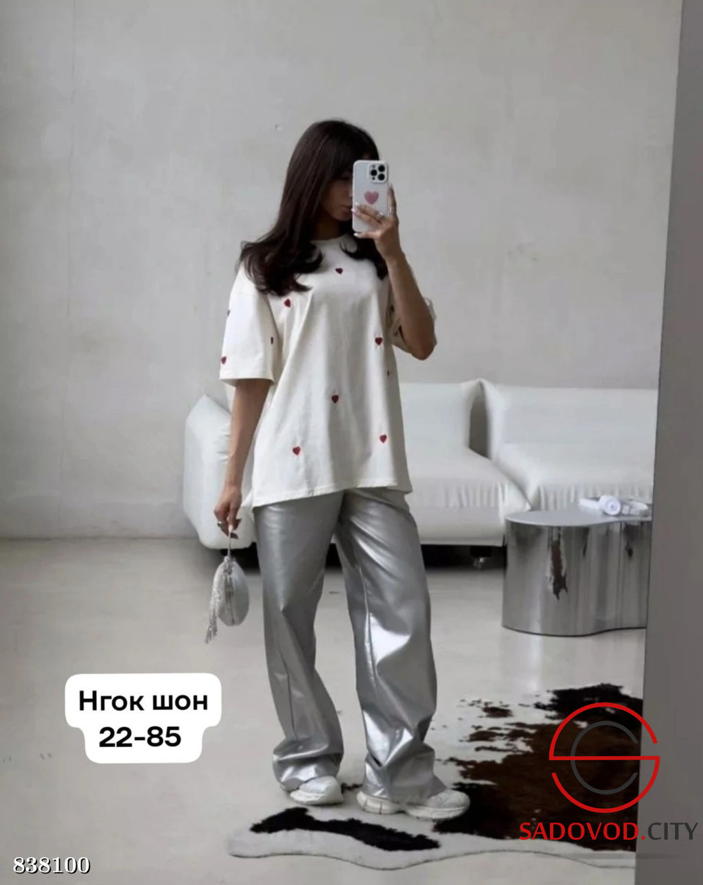 Футболка женская с сердечками