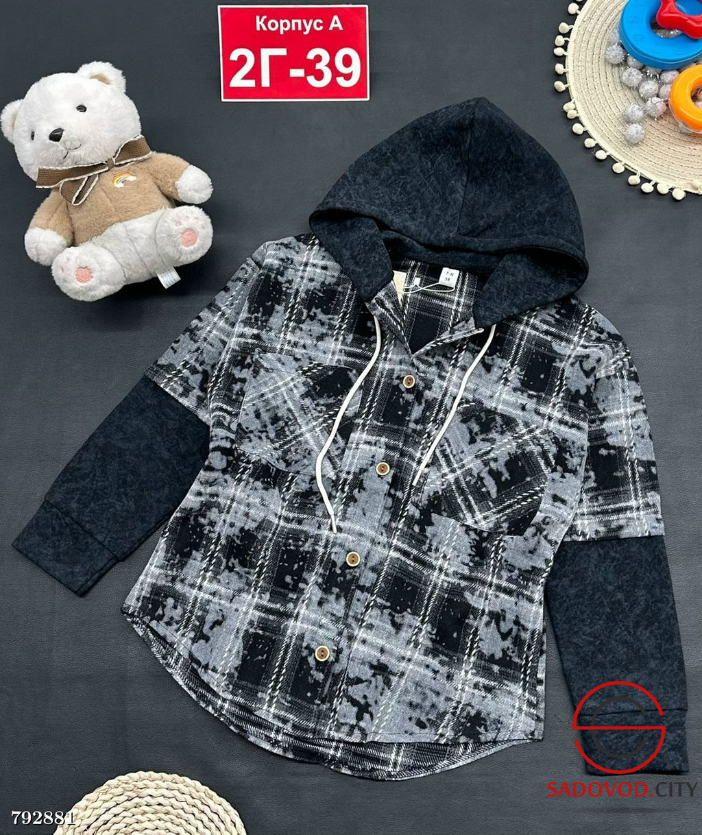 Рубашка с длинным рукавом с капюштном